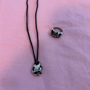 Silver Pendant Necklace and Ring Set